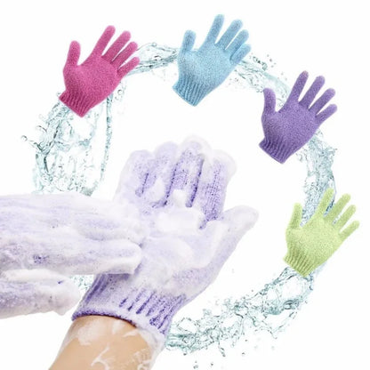 2Pcs/Pair Bath for Peeling Exfoliating Mitt Glove with Shower Scrub Gloves Resistance Body Massage Sponge Wash Skin Moisturizing - ZOOMNSTORE