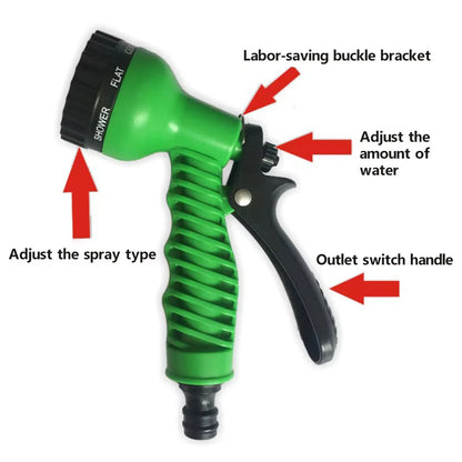 Expandable Garden Hose with 7 Patterns - Flexible Water Gun Sprayer for Car Wash - ZOOMNSTORE