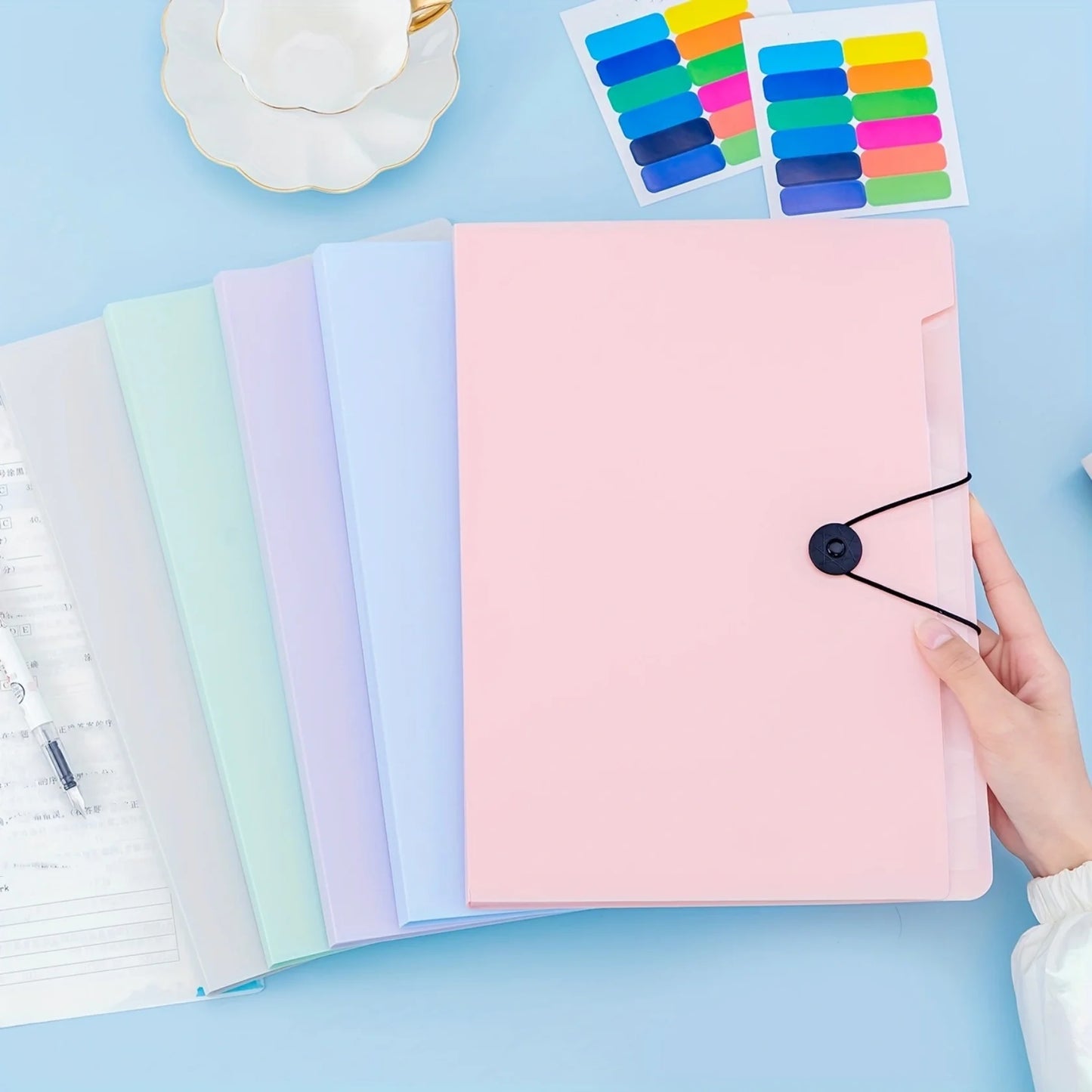 Expanding File Folder - 5 Pocket Folders Portable Paper Organizer for A4 Documents - ZOOMNSTORE