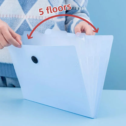 Expanding File Folder - 5 Pocket Folders Portable Paper Organizer for A4 Documents - ZOOMNSTORE