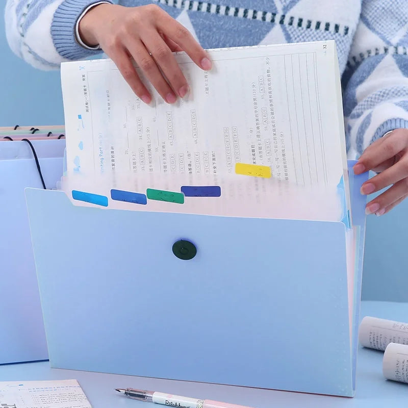 Expanding File Folder - 5 Pocket Folders Portable Paper Organizer for A4 Documents - ZOOMNSTORE