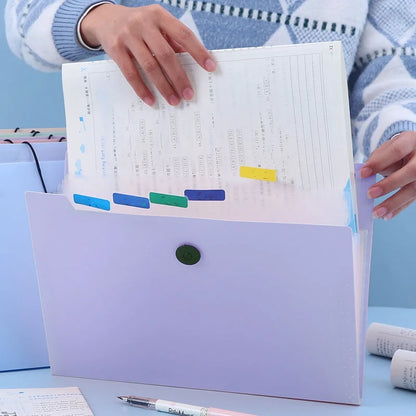 Expanding File Folder - 5 Pocket Folders Portable Paper Organizer for A4 Documents - ZOOMNSTORE