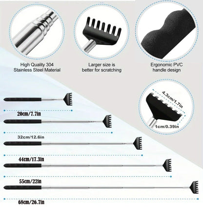 Extendable Back Scratcher – Telescopic Stainless Steel Scratch Claw Tool with Comfortable Grip - ZOOMNSTORE