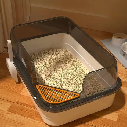 Extra Large Splashproof Cat Litter Box - Pet Toilet Tray  Cleaning Basin - ZOOMNSTORE