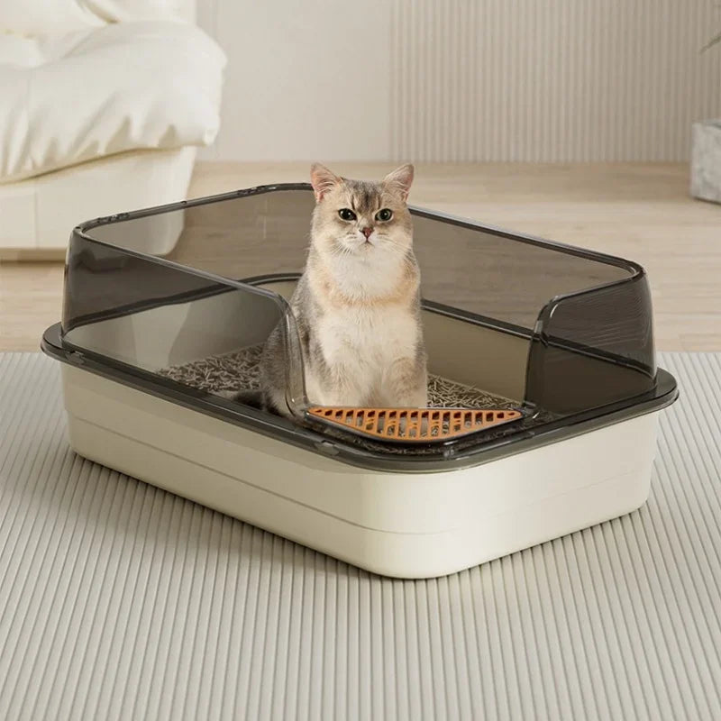 Extra Large Splashproof Cat Litter Box - Pet Toilet Tray  Cleaning Basin - ZOOMNSTORE