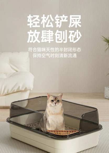 Extra Large Splashproof Cat Litter Box - Pet Toilet Tray  Cleaning Basin - ZOOMNSTORE