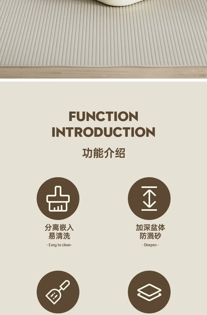 Extra Large Splashproof Cat Litter Box - Pet Toilet Tray  Cleaning Basin - ZOOMNSTORE