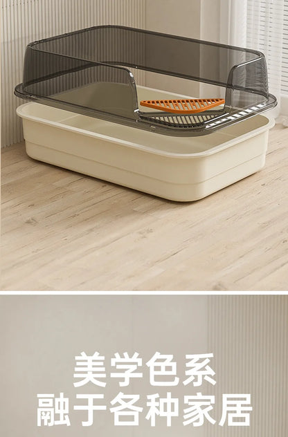 Extra Large Splashproof Cat Litter Box - Pet Toilet Tray  Cleaning Basin - ZOOMNSTORE