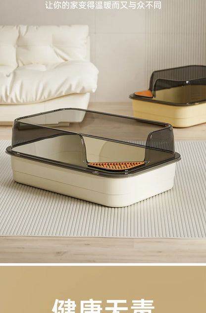 Extra Large Splashproof Cat Litter Box - Pet Toilet Tray  Cleaning Basin - ZOOMNSTORE