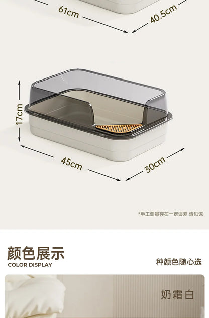 Extra Large Splashproof Cat Litter Box - Pet Toilet Tray  Cleaning Basin - ZOOMNSTORE