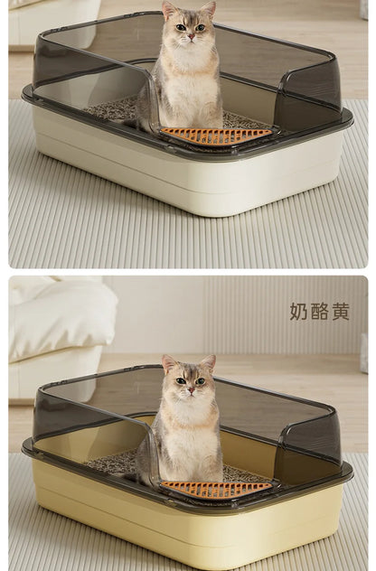 Extra Large Splashproof Cat Litter Box - Pet Toilet Tray  Cleaning Basin - ZOOMNSTORE