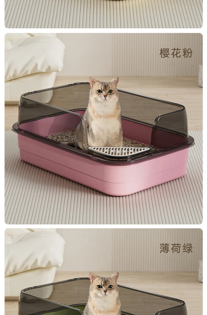 Extra Large Splashproof Cat Litter Box - Pet Toilet Tray  Cleaning Basin - ZOOMNSTORE