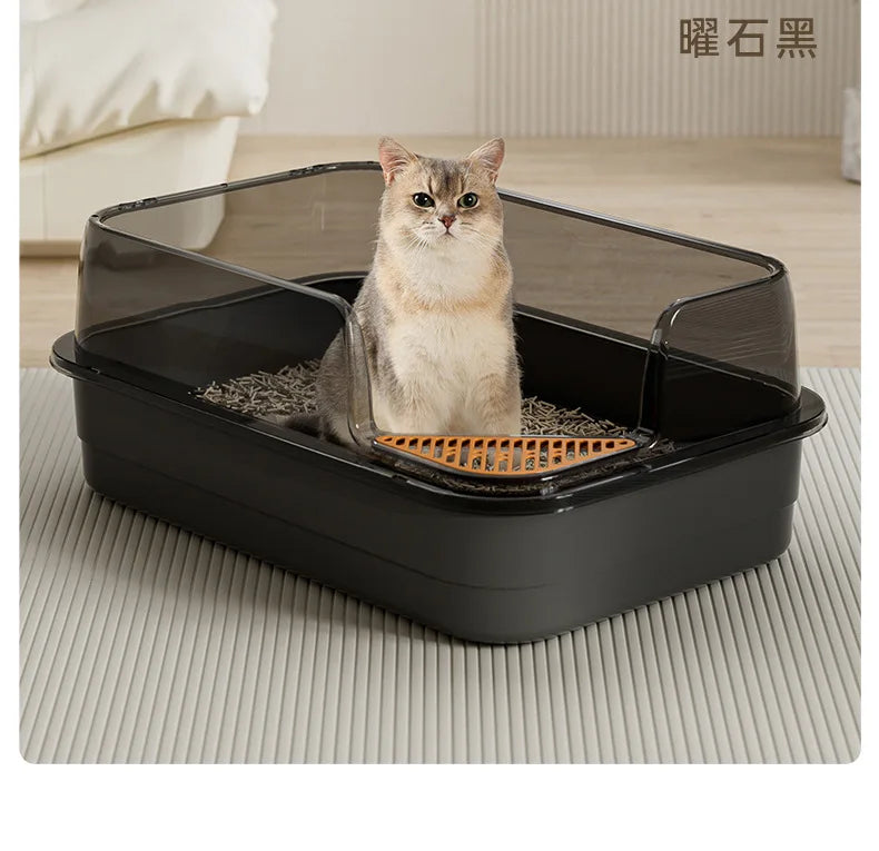 Extra Large Splashproof Cat Litter Box - Pet Toilet Tray  Cleaning Basin - ZOOMNSTORE