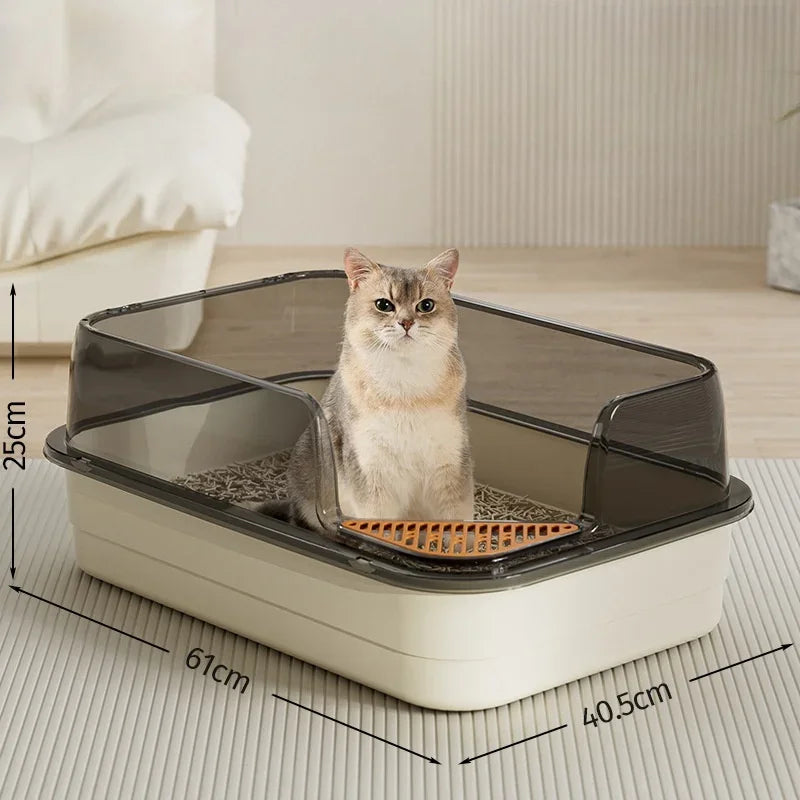 Extra Large Splashproof Cat Litter Box - Pet Toilet Tray  Cleaning Basin - ZOOMNSTORE