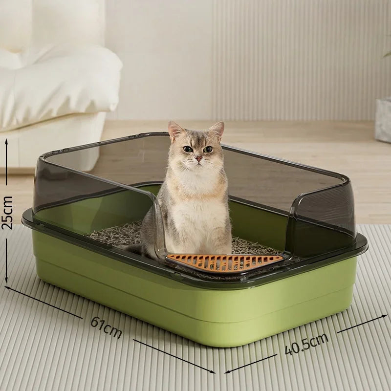 Extra Large Splashproof Cat Litter Box - Pet Toilet Tray  Cleaning Basin - ZOOMNSTORE
