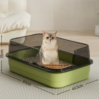 Extra Large Splashproof Cat Litter Box - Pet Toilet Tray  Cleaning Basin - ZOOMNSTORE