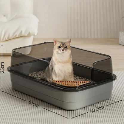 Extra Large Splashproof Cat Litter Box - Pet Toilet Tray  Cleaning Basin - ZOOMNSTORE