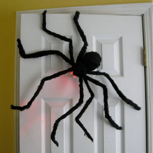 Extra Large Plush Black Spider - Halloween Haunted House Decoration Outdoor Party Prop - ZOOMNSTORE