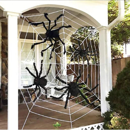 Extra Large Plush Black Spider - Halloween Haunted House Decoration Outdoor Party Prop - ZOOMNSTORE