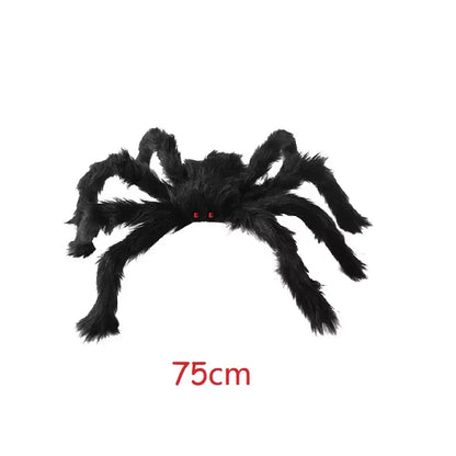 Extra Large Plush Black Spider - Halloween Haunted House Decoration Outdoor Party Prop - ZOOMNSTORE