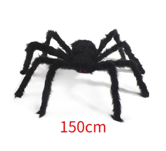 Extra Large Plush Black Spider - Halloween Haunted House Decoration Outdoor Party Prop - ZOOMNSTORE