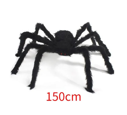 Extra Large Plush Black Spider - Halloween Haunted House Decoration Outdoor Party Prop - ZOOMNSTORE