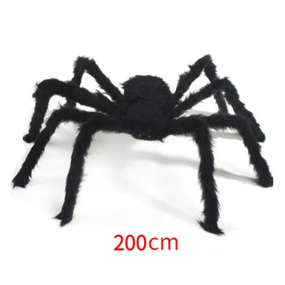 Extra Large Plush Black Spider - Halloween Haunted House Decoration Outdoor Party Prop - ZOOMNSTORE