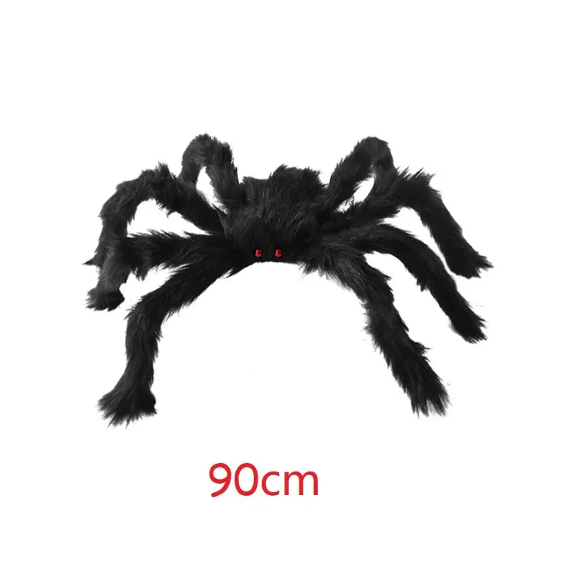 Extra Large Plush Black Spider - Halloween Haunted House Decoration Outdoor Party Prop - ZOOMNSTORE