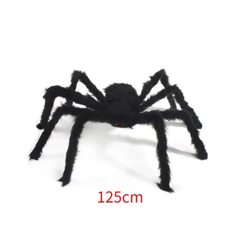 Extra Large Plush Black Spider - Halloween Haunted House Decoration Outdoor Party Prop - ZOOMNSTORE