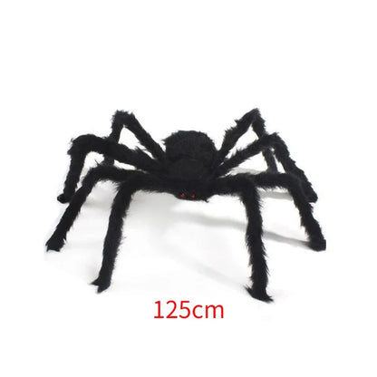 Extra Large Plush Black Spider - Halloween Haunted House Decoration Outdoor Party Prop - ZOOMNSTORE