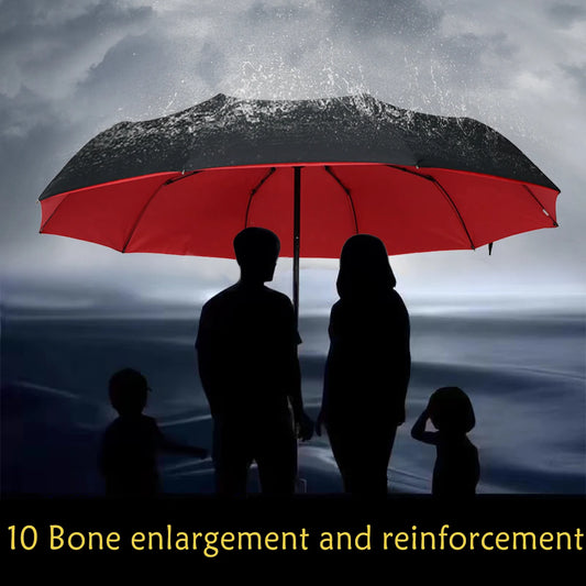 Umbrella Extra Large Ten Bone Large Double Umbrella Triple Large Folding Sunshade Umbrella Men's and Women's Business Umbrella T - ZOOMNSTORE