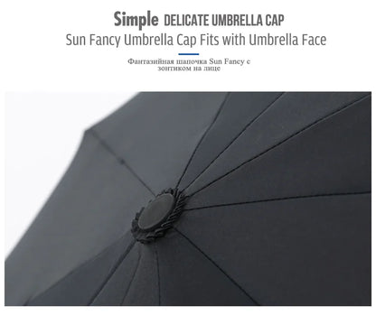 Umbrella Extra Large Ten Bone Large Double Umbrella Triple Large Folding Sunshade Umbrella Men's and Women's Business Umbrella T - ZOOMNSTORE
