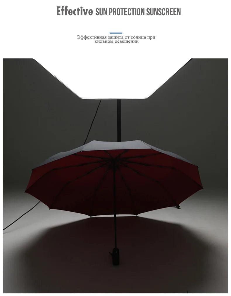Umbrella Extra Large Ten Bone Large Double Umbrella Triple Large Folding Sunshade Umbrella Men's and Women's Business Umbrella T - ZOOMNSTORE