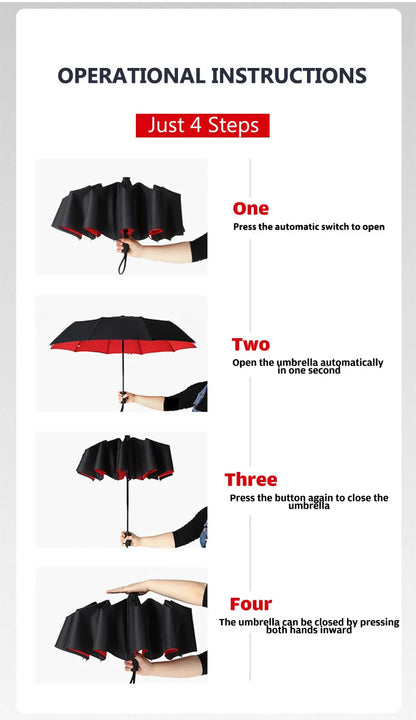 Umbrella Extra Large Ten Bone Large Double Umbrella Triple Large Folding Sunshade Umbrella Men's and Women's Business Umbrella T - ZOOMNSTORE