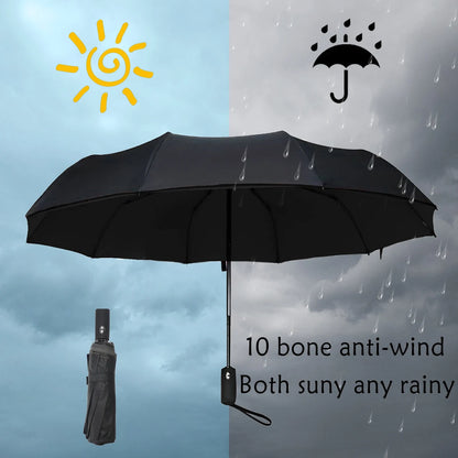 Umbrella Extra Large Ten Bone Large Double Umbrella Triple Large Folding Sunshade Umbrella Men's and Women's Business Umbrella T - ZOOMNSTORE