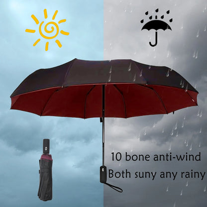 Umbrella Extra Large Ten Bone Large Double Umbrella Triple Large Folding Sunshade Umbrella Men's and Women's Business Umbrella T - ZOOMNSTORE