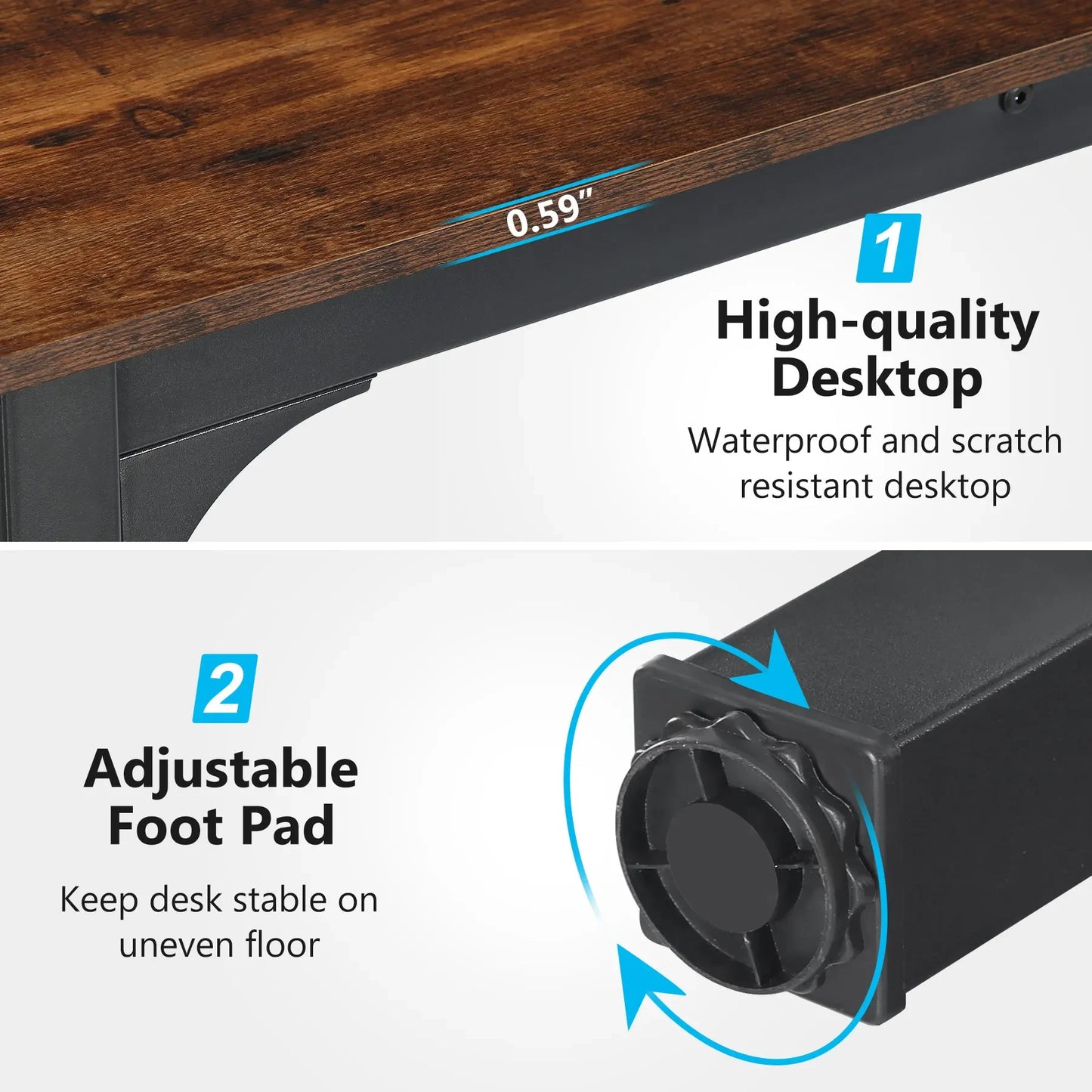 Extra Long 2-Person Computer Desk - 787 Double Workstation for Home Office - ZOOMNSTORE