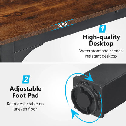 Extra Long 2-Person Computer Desk - 787 Double Workstation for Home Office - ZOOMNSTORE