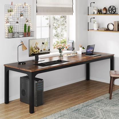 Extra Long 2-Person Computer Desk - 787 Double Workstation for Home Office - ZOOMNSTORE