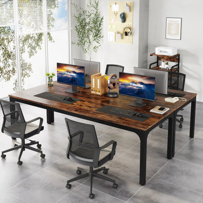 Extra Long 2-Person Computer Desk - 787 Double Workstation for Home Office - ZOOMNSTORE