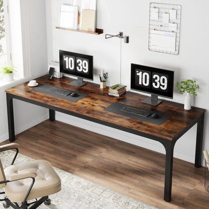 Extra Long 2-Person Computer Desk - 787 Double Workstation for Home Office - ZOOMNSTORE