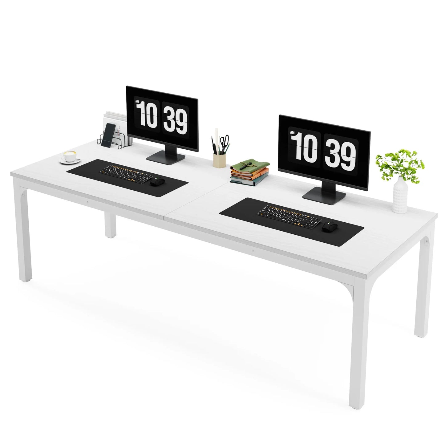 Extra Long 2-Person Computer Desk - 787 Double Workstation for Home Office - ZOOMNSTORE