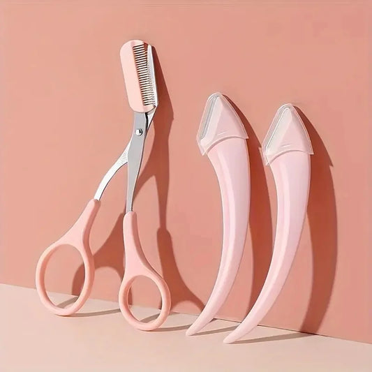 Eyebrow Grooming Kit - 3-Piece Trimmer Set with Scissors and Comb - ZOOMNSTORE