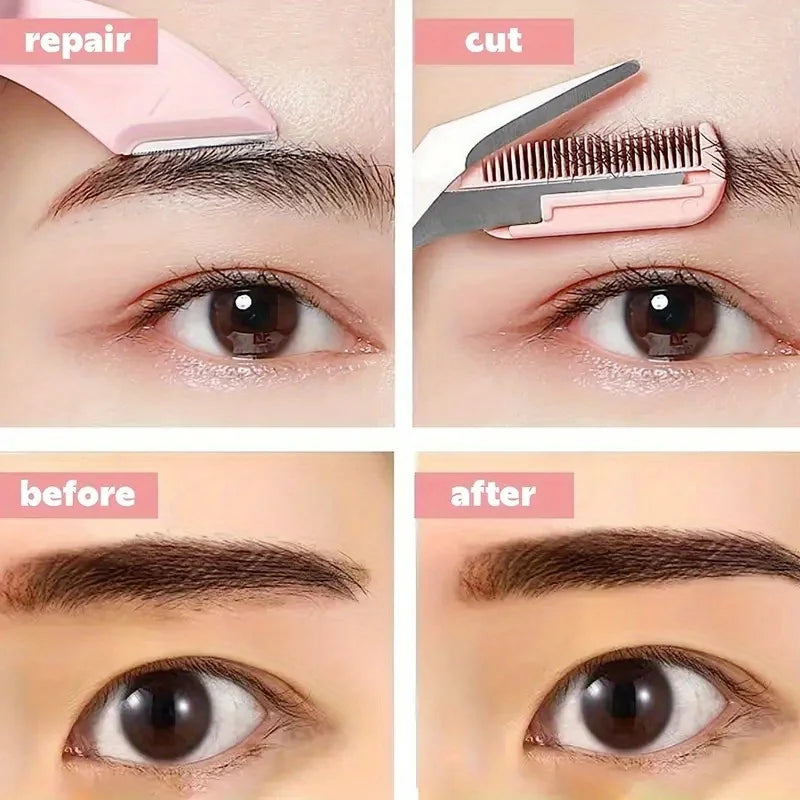 Eyebrow Grooming Kit - 3-Piece Trimmer Set with Scissors and Comb - ZOOMNSTORE