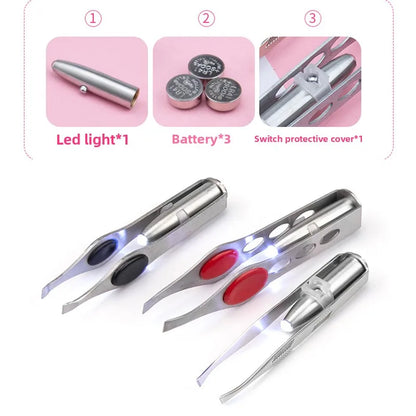 Portable Stainless Steel Eyebrow Hair Remover with LED Light - ZOOMNSTORE