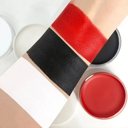 Black White Red Face Body Paint Adult Oil Body Paint Set FX Clown Vampire Skeleton Role Play Halloween Makeup with 6 Brushes - ZOOMNSTORE