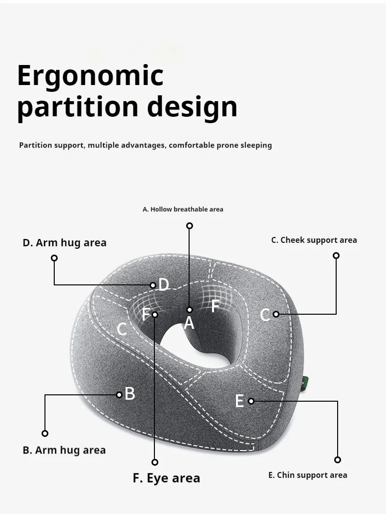 Face Down Pillow | Prone Pillow Memory Foam Ergonomic Massage Headrest for Comfort - ZOOMNSTORE
