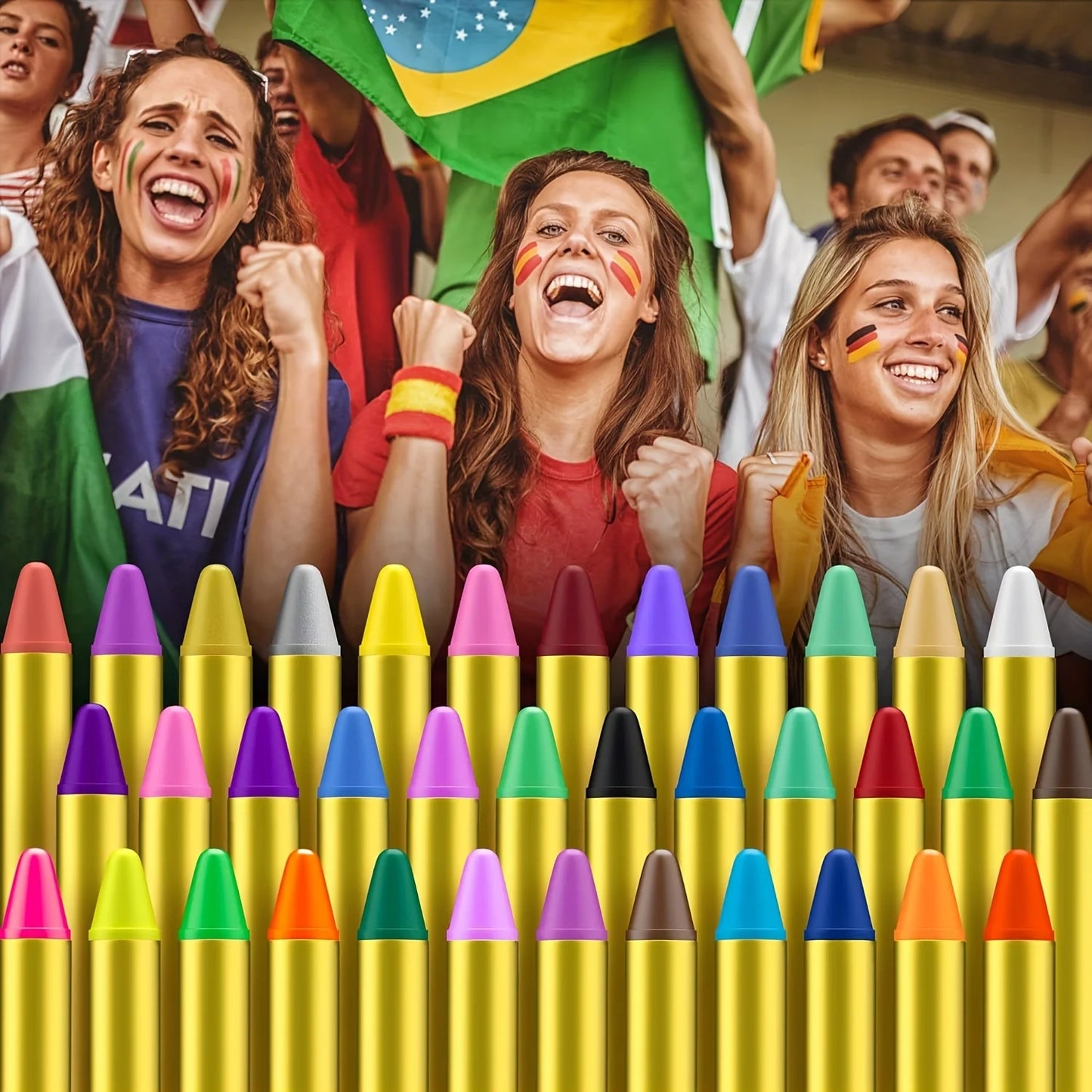 16 Pieces Face Paint Crayons Makeup Sticks Face Body Paint Kit For Halloween Or Birthday Party CosplayMardi Gras Makeup - ZOOMNSTORE