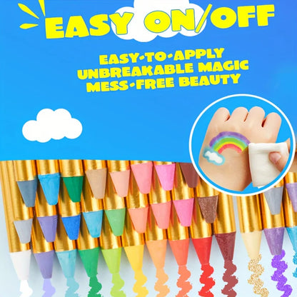 16 Pieces Face Paint Crayons Makeup Sticks Face Body Paint Kit For Halloween Or Birthday Party CosplayMardi Gras Makeup - ZOOMNSTORE