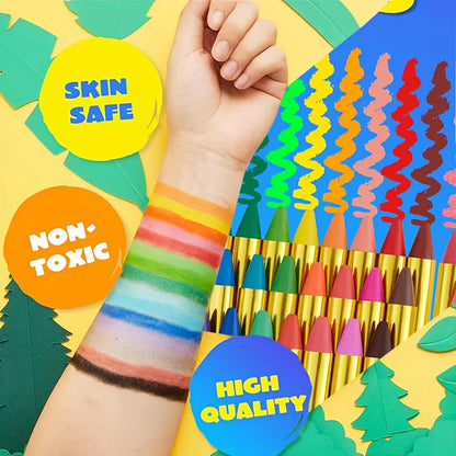 16 Pieces Face Paint Crayons Makeup Sticks Face Body Paint Kit For Halloween Or Birthday Party CosplayMardi Gras Makeup - ZOOMNSTORE